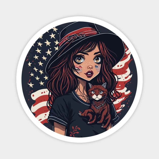 Patriotic Cat Mother Magnet by By_Russso